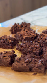 high-protein brownies — fudgy and packed with plant-based goodness. who’s ready to bake?