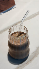 Easy protein shake idea, using our dark chocolate powder, a plenti fave.