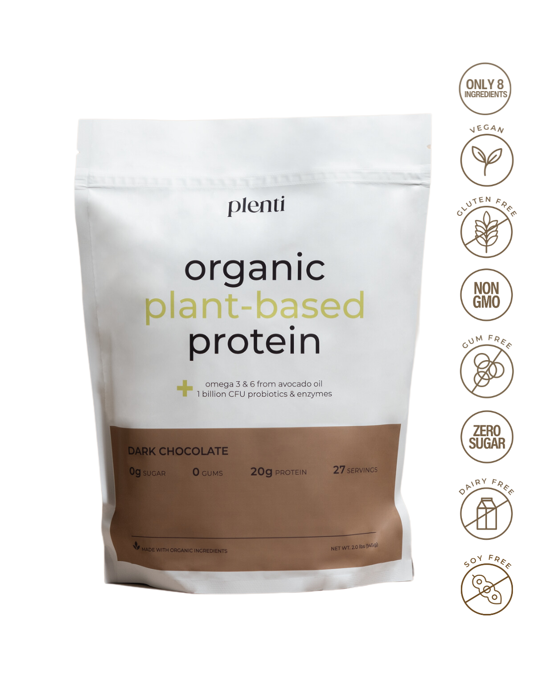 organic dark chocolate plant-based protein