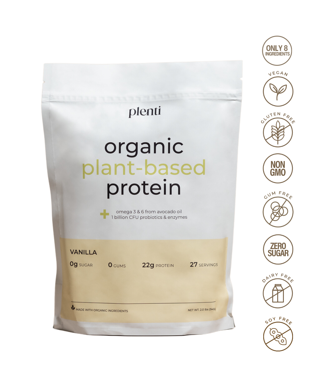 organic vanilla plant-based protein