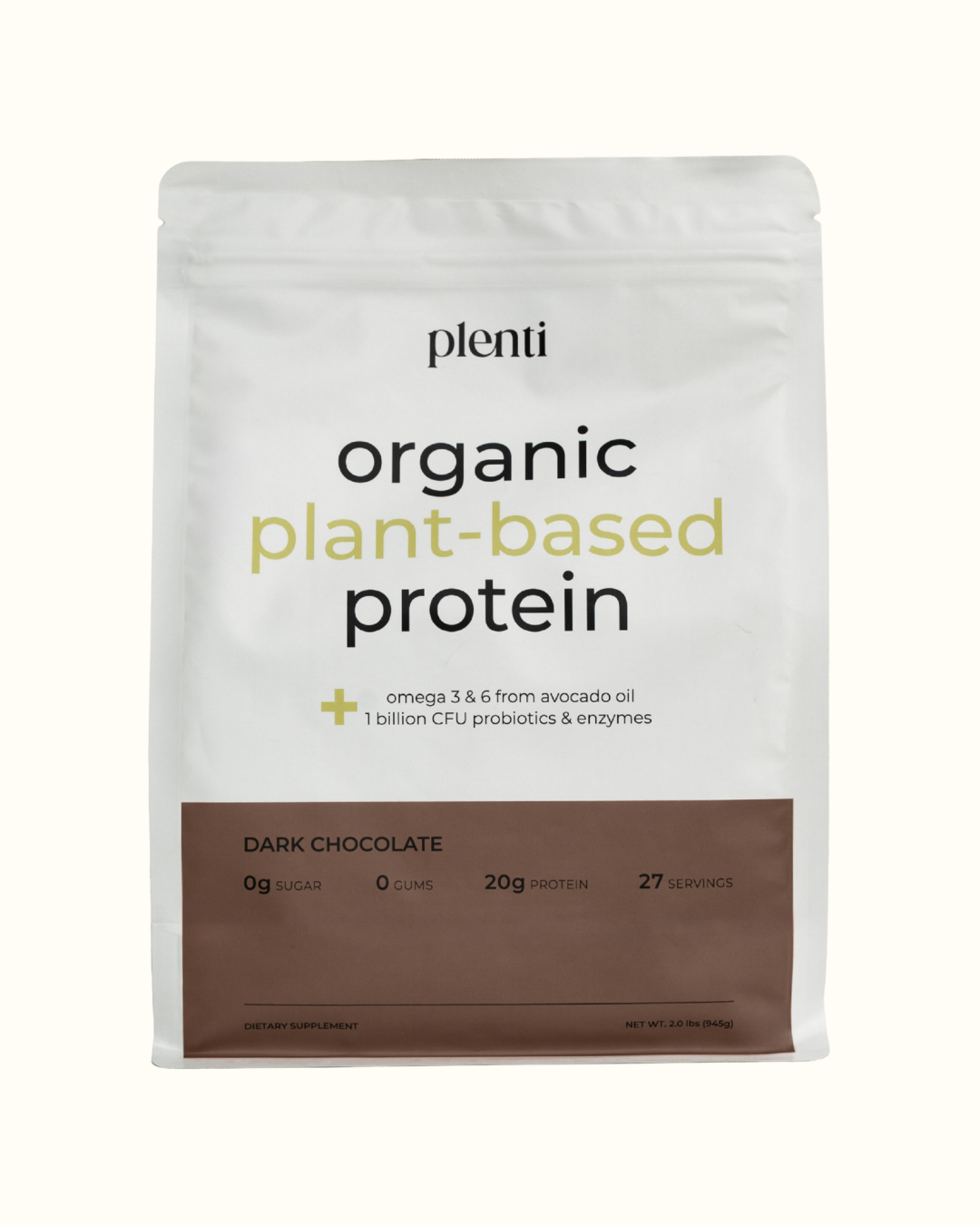 Organic plant-based protein | 2lbs (27 servings)