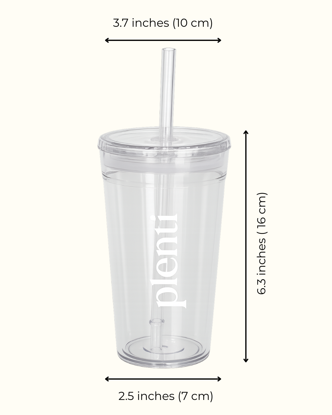 plenti BPA-Free Reusable Cup with Straw - 16oz (aprox. 450 ml)
