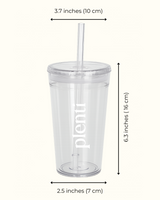 plenti BPA-Free Reusable Cup with Straw - 16oz (aprox. 450 ml)