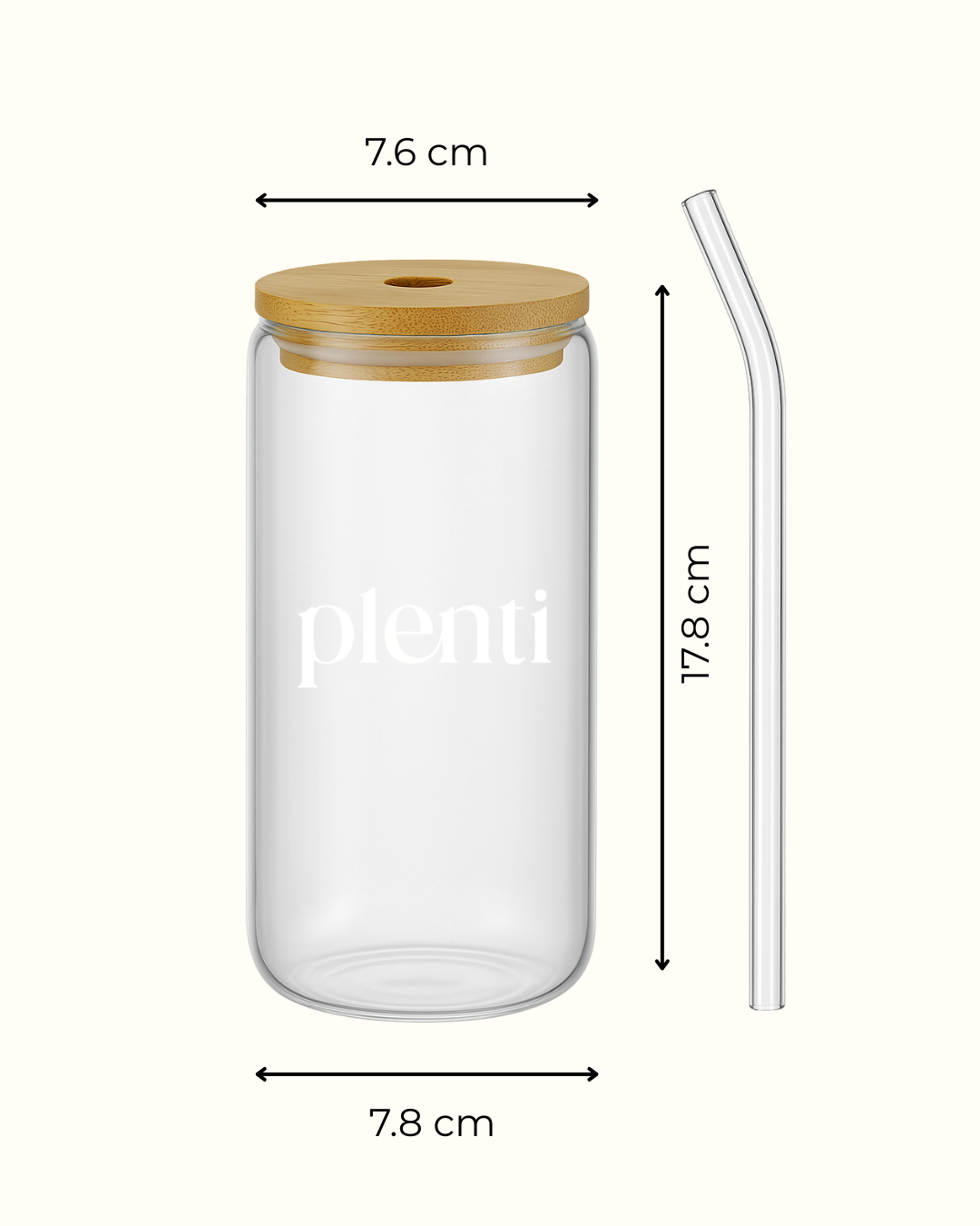 love, plenti - vaso de vidrio 20oz (aprox. 591 ml)