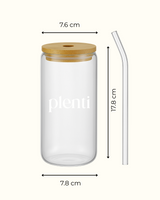 love, plenti - vaso de vidrio 20oz (aprox. 591 ml)