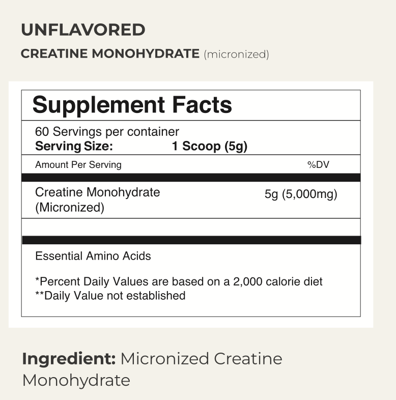 Creatine Monohydrate | Pure, Unflavored (60 Servings)