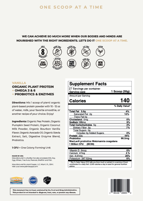 Organic plant-based protein | 2lbs (27 servings)